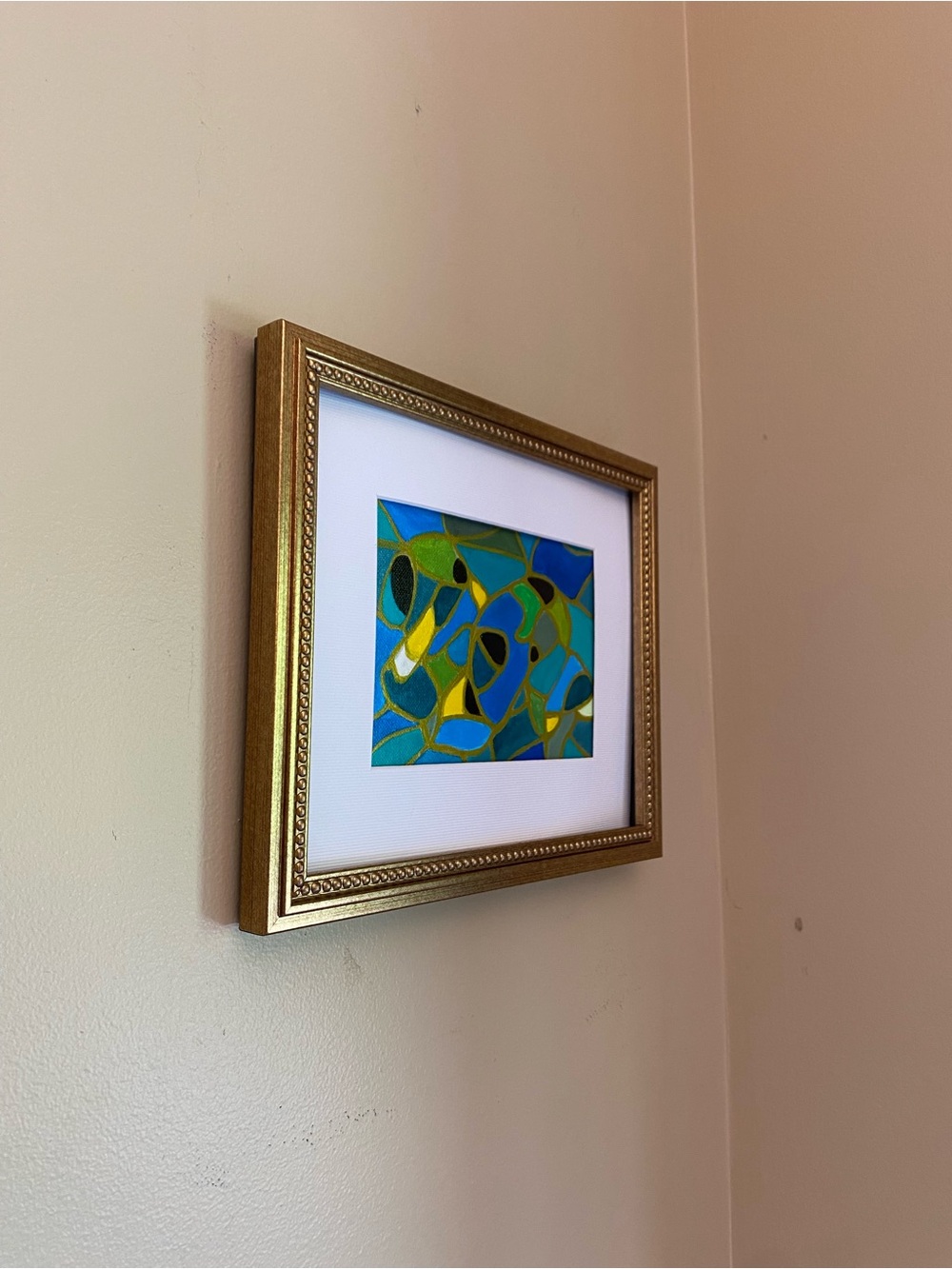 Original Abstract acrylic painting 8”x10” matted - Picture 2 of 3